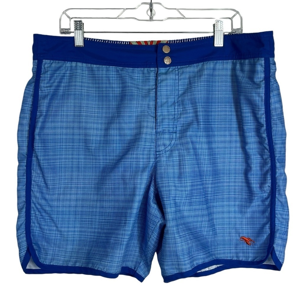 TED BAKER Blue Patterned Swim Trunks Size Large